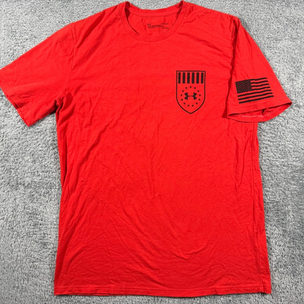 Under Armour T-Shirt Mens Large  USA Freedom Eagle Graphic HeatGear Short Sleeve